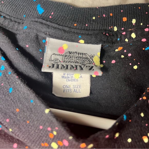 Vtg JIMMY’Z Shirt One size 90s JIMMY’Z. Splatter Paint RARE! - Picture 5 of 8